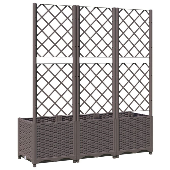 Garden Planter with Trellis Brown 120x40x136 Cm Pp Tonxlt
