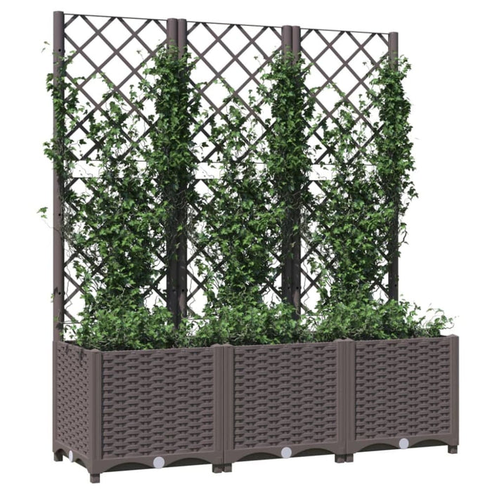 Garden Planter with Trellis Brown 120x40x136 Cm Pp Tonxlt