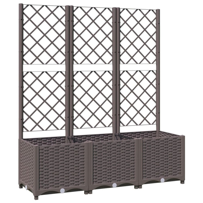 Garden Planter with Trellis Brown 120x40x136 Cm Pp Tonxlt