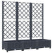 Garden Planter with Trellis Dark Grey 120x40x121.5 Cm Pp
