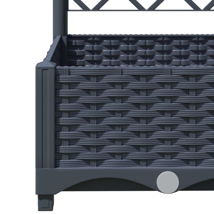 Garden Planter with Trellis Dark Grey 120x40x121.5 Cm Pp
