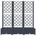 Garden Planter with Trellis Dark Grey 120x40x121.5 Cm Pp