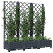 Garden Planter with Trellis Dark Grey 120x40x121.5 Cm Pp