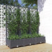 Garden Planter with Trellis Dark Grey 120x40x121.5 Cm Pp