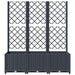Garden Planter with Trellis Dark Grey 120x40x136 Cm Pp
