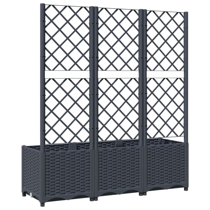 Garden Planter with Trellis Dark Grey 120x40x136 Cm Pp