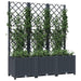 Garden Planter with Trellis Dark Grey 120x40x136 Cm Pp