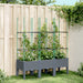 Garden Planter with Trellis Grey 120x40x142.5 Cm Pp Tlikpl