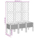 Garden Planter with Trellis Grey 120x40x142 Cm Pp Tlikxl