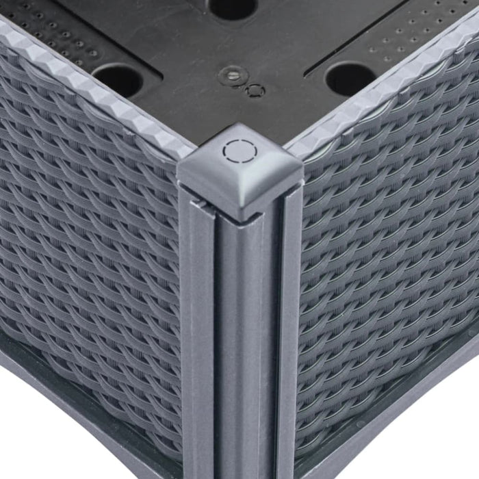 Garden Planter with Trellis Grey 120x40x142 Cm Pp Tlikxl