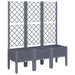 Garden Planter with Trellis Grey 120x40x142 Cm Pp Tlikxl