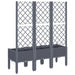 Garden Planter with Trellis Grey 120x40x142 Cm Pp Tlikxl