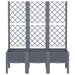 Garden Planter with Trellis Grey 120x40x142 Cm Pp Tlikxl