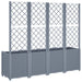 Garden Planter with Trellis Grey 160x40x140 Cm Pp Tlinio