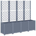 Garden Planter with Trellis Grey 160x40x140 Cm Pp Tlinio
