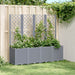Garden Planter with Trellis Grey 160x40x140 Cm Pp Tlinio