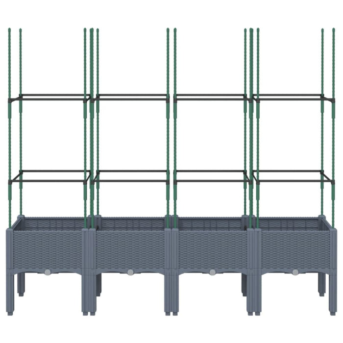 Garden Planter with Trellis Grey 160x40x142.5 Cm Pp Tliklo