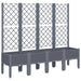 Garden Planter with Trellis Grey 160x40x142 Cm Pp Tlikto