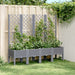 Garden Planter with Trellis Grey 160x40x142 Cm Pp Tlikto