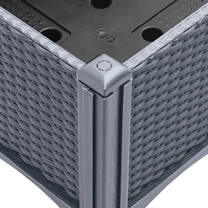 Garden Planter with Trellis Grey 160x40x142 Cm Pp Tlikto