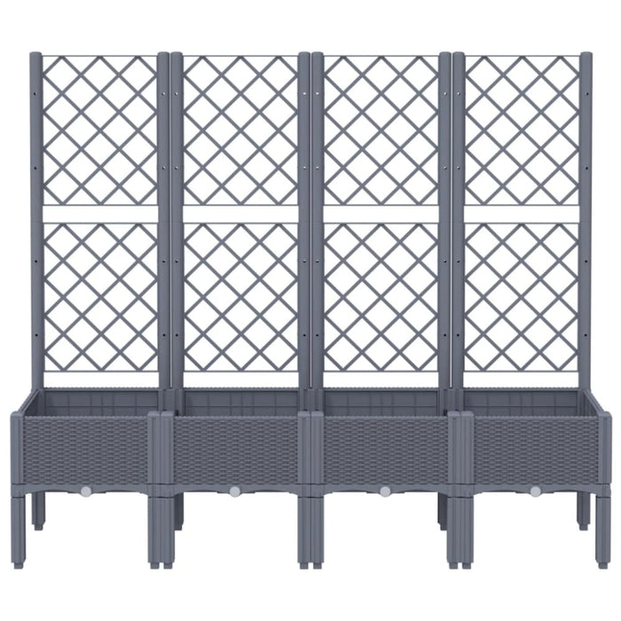 Garden Planter with Trellis Grey 160x40x142 Cm Pp Tlikto