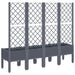 Garden Planter with Trellis Grey 160x40x142 Cm Pp Tlikto