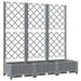 Garden Planter With Trellis Light Grey 120x40x121.5 Cm Pp