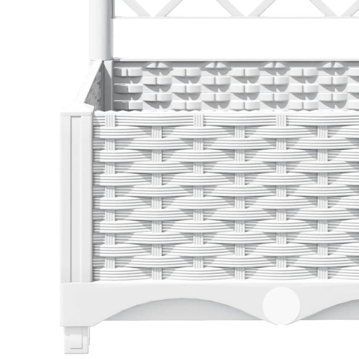 Garden Planter with Trellis White 120x40x121.5 Cm Pp Optxnt
