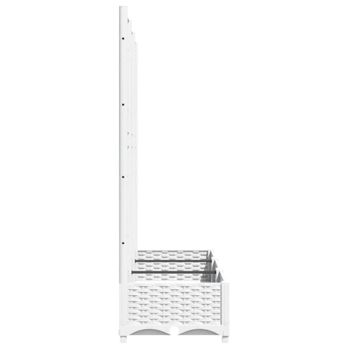 Garden Planter with Trellis White 120x40x121.5 Cm Pp Optxnt