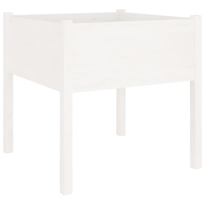 Garden Planter White 70x70x70 Cm Solid Pinewood Nobnoo