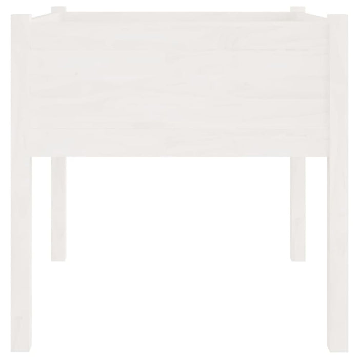 Garden Planter White 70x70x70 Cm Solid Pinewood Nobnoo