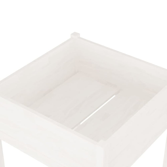 Garden Planter White 70x70x70 Cm Solid Pinewood Nobnoo