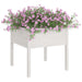Garden Planter White 70x70x70 Cm Solid Pinewood Nobnoo
