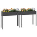 Garden Planters 2 Pcs Anthracite Galvanised Steel Topaxti