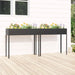 Garden Planters 2 Pcs Anthracite Galvanised Steel Topaxti