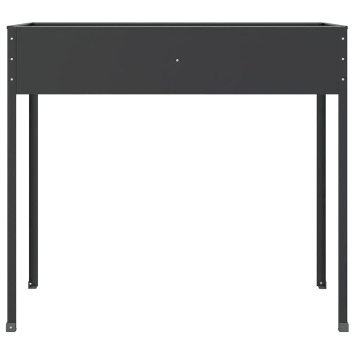 Garden Planters 2 Pcs Anthracite Galvanised Steel Topaxti