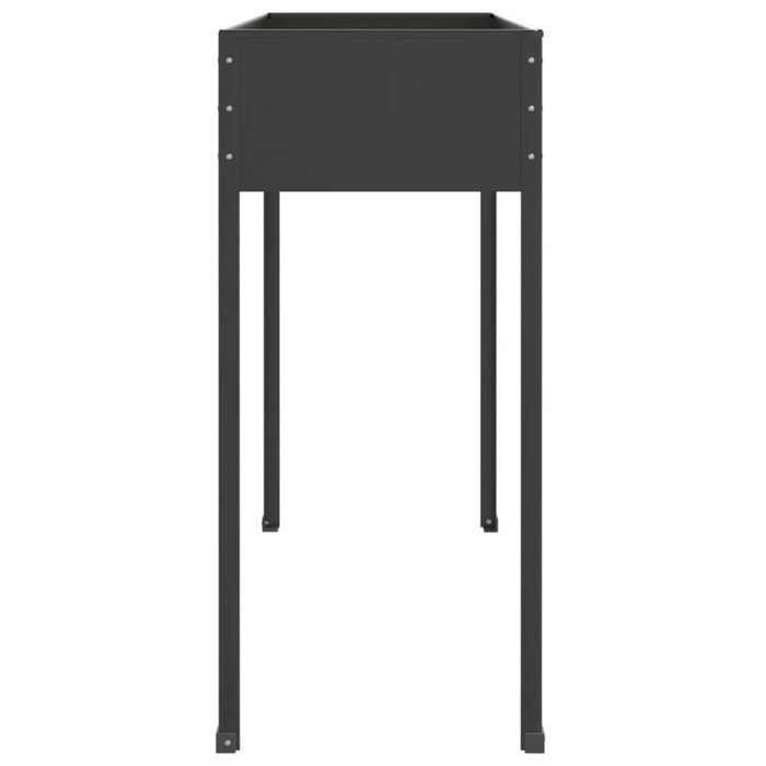 Garden Planters 2 Pcs Anthracite Galvanised Steel Topaxti