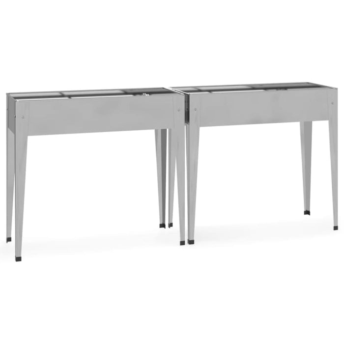 Garden Planters 2 Pcs Galvanised Steel Topaxtl