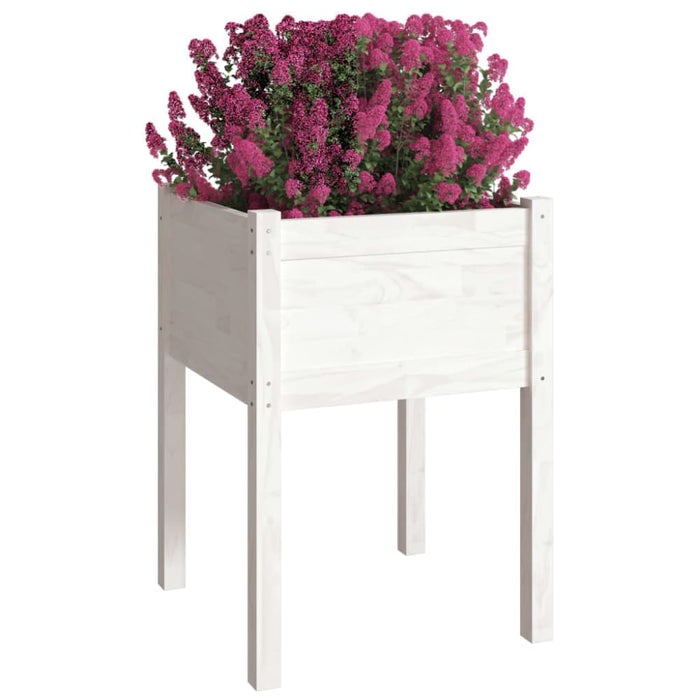 Garden Planters 2 Pcs White 50x50x70 Cm Solid Pinewood