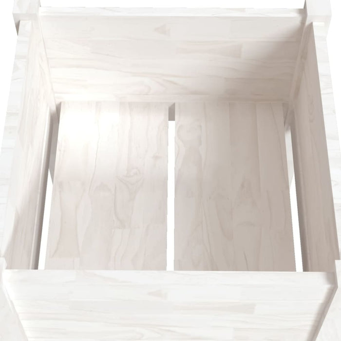 Garden Planters 2 Pcs White 50x50x70 Cm Solid Pinewood