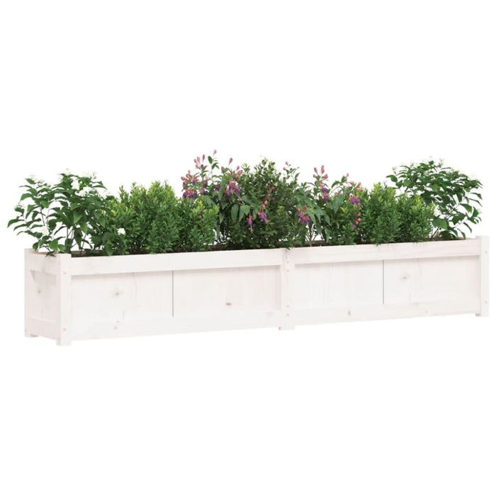 Garden Planters 2 Pcs White Solid Wood Pine Ntiaki