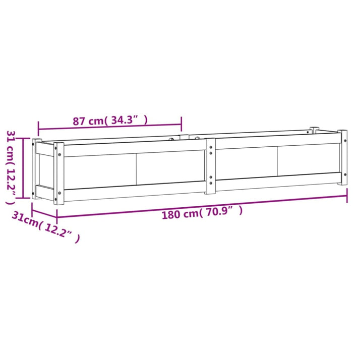 Garden Planters 2 Pcs White Solid Wood Pine Ntiaki