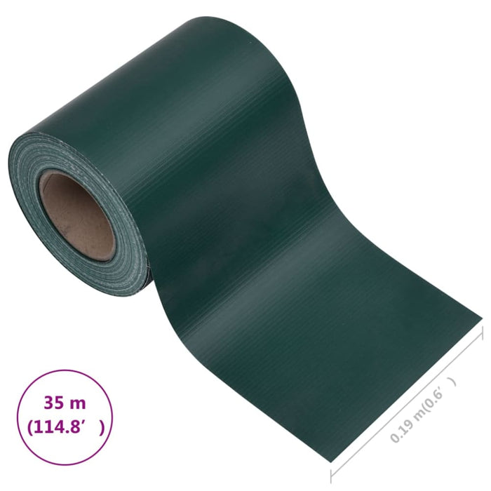 Garden Privacy Screen Pvc 35x0.19 m Matte Green Oainlk