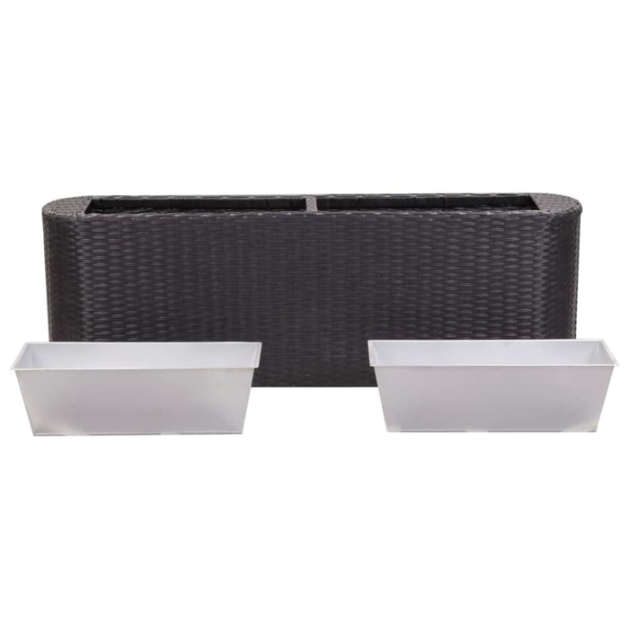 Garden Raised Bed 120x24x40 Cm Poly Rattan Black Alkpx