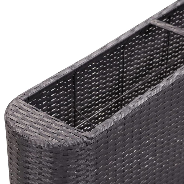 Garden Raised Bed 120x24x40 Cm Poly Rattan Black Alkpx