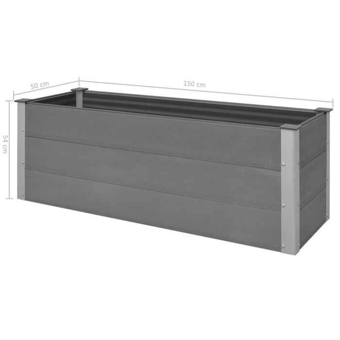 Garden Raised Bed Wpc 150x50x54 Cm Grey Atlbi