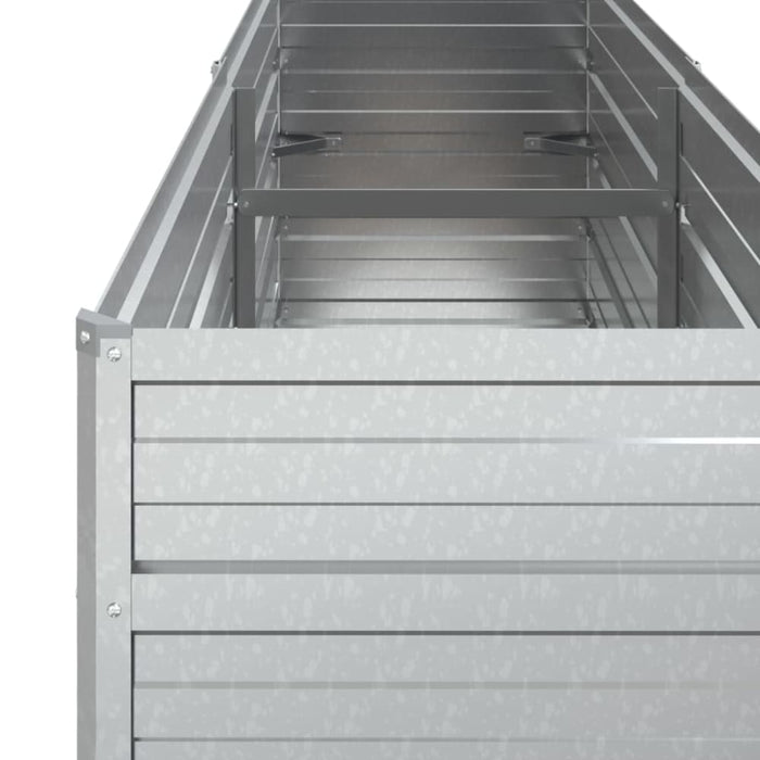 Garden Raised Bed 160x40x77 Cm Galvanized Steel Silver