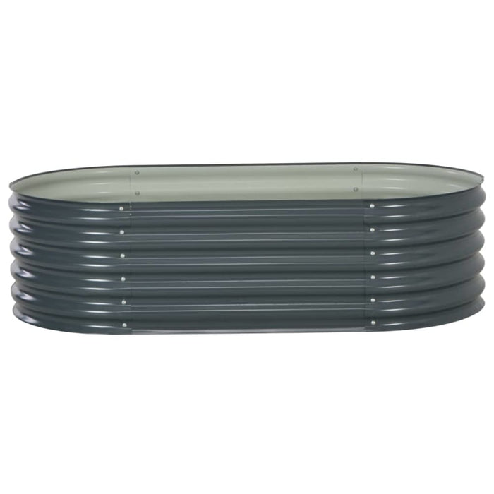 Garden Raised Bed 160x80x44 Cm Galvanised Steel Grey Appxk