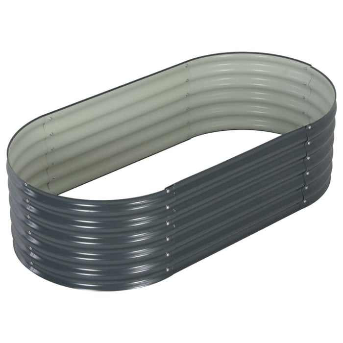 Garden Raised Bed 160x80x44 Cm Galvanised Steel Grey Appxk