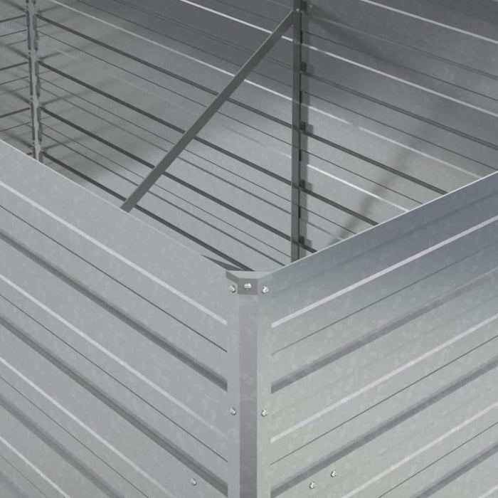 Garden Raised Bed 160x80x77 Cm Galvanized Steel Silver